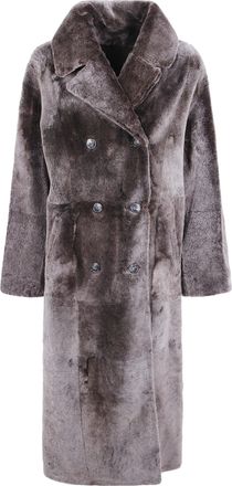 Yves Salomon Leather Coat Wakame