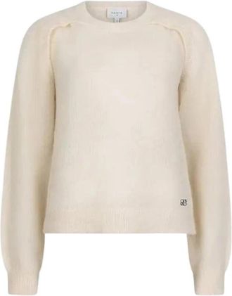 Dante6 Brice Trui met 2-in-1 Effect - Dames - Ronde hals truien - Beige - M - Wol - Truien & Vesten