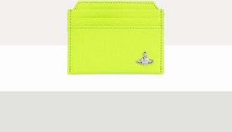 Vivienne Westwood Slim Card Holder Faux Leather Fluro-green One Size Unisex
