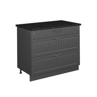 Vicco Mueble Bajo De Cocina Fame-line, Gris Oscuro/antracita, 100 Cm, Et Antracita, Vicco