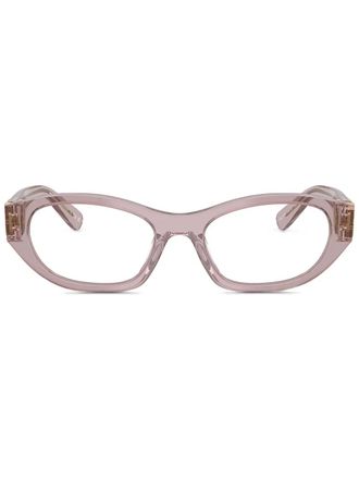 Miu Miu Eyewear Bril met ovaal montuur - Beige