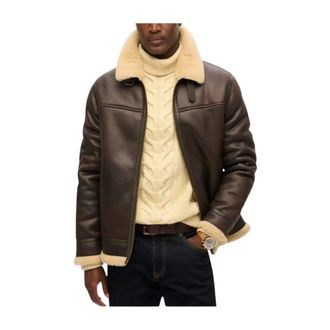 Superdry Nepen Bont Pilotenjack - Heren - Jassen - Bruin - Maat: XL