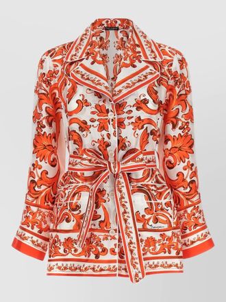 Dolce & Gabbana vanity jacket belted waist floral pattern