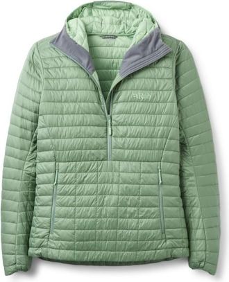 RAB Microlighter Pullover Hoody Daunenjacke f&uuml;r Damen | gr&uuml;n