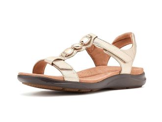 Clarks Kitly Gem Womens Sandals Champagne Leather : 8.5 B - Medium