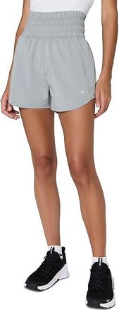 Nike One Dri-Fit Ultra High-Rise 3 Brief-Lined Shorts Womens Shorts Smoke Grey/Heather/Reflective Silver : LG (US 12-14), Polyester/Spandex