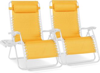 Best Choice Products Set of 2 Extra Wide Zero Gravity Lounge Chair Recliners w/ Cup Holder