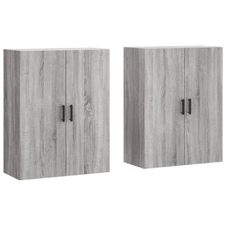 vidaXL Armarios De Pared 2 Unidades Gris Sonoma 69,5x34x90 Cm Vidaxl