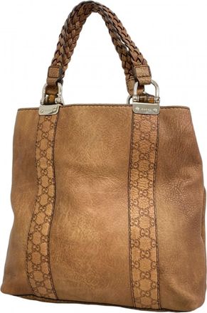 Gucci Brown Leather Tote Bag (Pre-Owned)