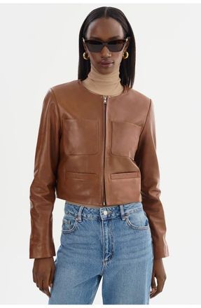 LaMarque LINETTE | Leather Jacket in Luggage at Nordstrom, Size X-Large