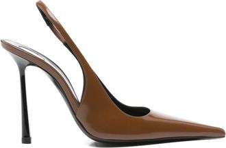 Saint Laurent 110 mm Vendome slingback pumps met puntige neus - Bruin