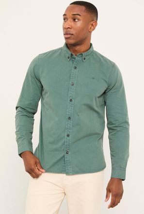 Fat Face FatFace Marlow Green Long Sleeve Plain Shirt