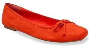 Chase + Chloe by Intouch Footwear Bow Ballet Flat in Red Suede at Nordstrom Rack, Size 8.5