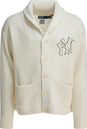 Polo Ralph Lauren New York Yankees Wool Cardigan Knitwear Bianco-Uomo