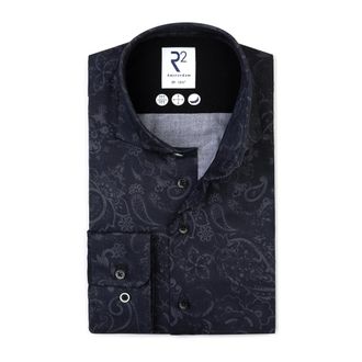 R2 Amsterdam Stijlvol Overhemd voor Mannen - Heren - Casual Overhemden - Zwart - 3XL - Overhemden