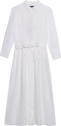 Brooks Brothers Chemisier midi con cintura - Bianco