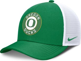 Nike Oregon Primetime Arched Nike Unisex Dri-FIT College Trucker Adjustable Hat in Green | NC1308H7UON-G45
