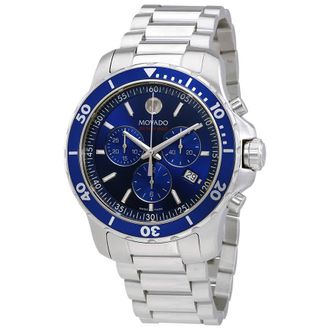 Movado Series 800 Chronograph Blue Dial Mens Watch 2600141
