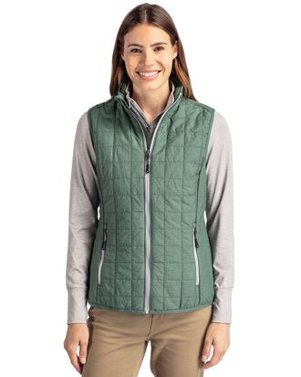 Cutter & Buck Rainier PrimaLoft Womens Eco Insulated Full Zip Puffer Vest