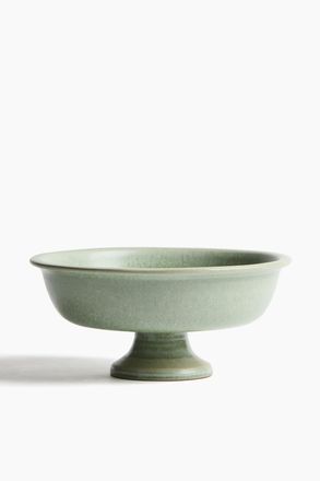 H&M Serviersch&uuml;ssel aus Steingut mit Fuss - Green