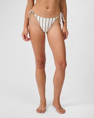 WeWoreWhat Tie Bottom in Antiq Wht/bl Mt at Nordstrom, Size X-Small