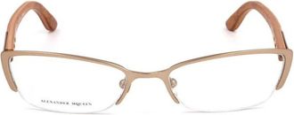 Alexander McQueen Alexander McQueen, Glasses, female, Brown, Size: ONE SIZE Brown Metal Frame Womens Watch