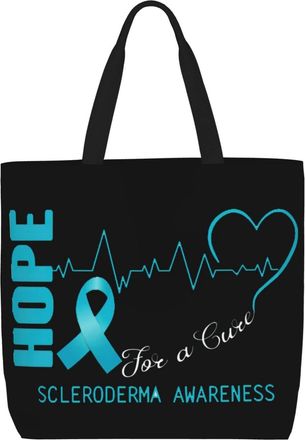 Generic Women Handbag Scleroderma Awareness Daily Bag Reusable Casual Shopping Bags, For Christmas, Wedding, School, Holiday, Birthday