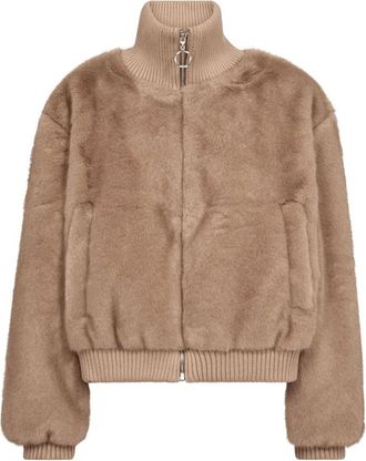 Co'Couture Chaqueta Bomber de Borrego Sint&eacute;tico Fera CC - Jackets - Mujer - Beige - L