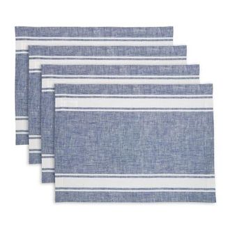 Solino Home Linen Placemats - Country Stripe in Blue at Nordstrom, Size Medium