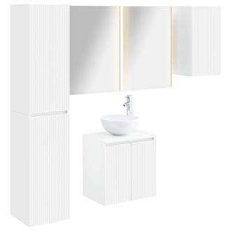 vidaXL Juego De Muebles De Ba&ntilde;o 5 Uds. Blanco Madera De Ingenier&iacute;a Vidaxl