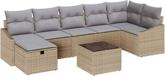 vidaXL Conjunto De Sof&aacute; De Jard&iacute;n 8 Pcs Beige 55 X 62 X 69 Cm Vidaxl