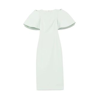 Solace London Midi Dresses, female, Blue, Size: L Light Blue Puff Sleeve Dress