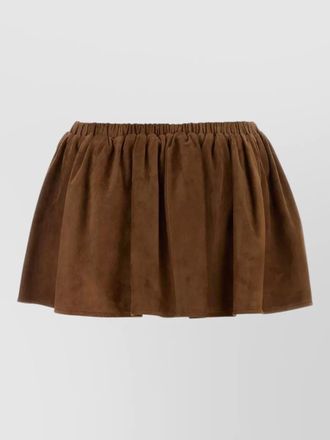 Miu Miu suede mini skirt pleated elastic waistband