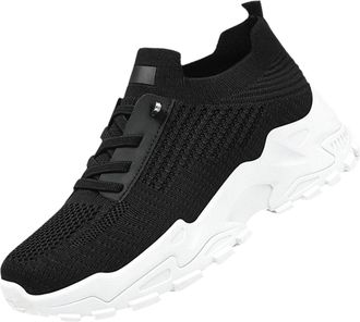 Generic Women Arch Support Walking Trainers Ladies Wide Fit Slip on Sneakers Summer Fashion Womens Sneakers Striped Mesh Fabric Comfortable Casual Shoes Ortho