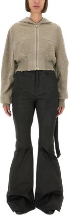 Rick Owens Grey Solid Hood Sweatshirt