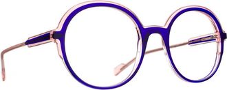 Caroline Abram Blue Fantasia Round Acetate Sunglasses