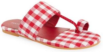 Fuchsia Gingham Toe Sandal in Red White at Nordstrom, Size 11