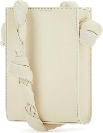 Jil Sander Womens Tangle Shoulder Bag White Leather