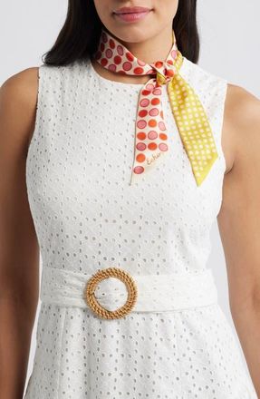 Echo Spot & Dot Silk Satin Ribbon Scarf in Red Clay at Nordstrom