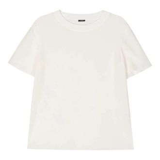 Joseph Zijden Witte Blouse met Korte Mouwen - Dames - T-shirts - Wit - XS - Tops