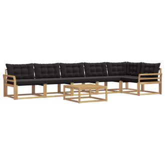 vidaXL Conjunto De Sof&aacute;s De Exterior 7 Pcs Blanco Y Negro Vidaxl