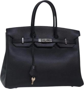 Herm&egrave;s Pre-owned Kelly 35 Hand Bag - Dames - Vintage Handtas - Zwart - ONE Size - Leer - Vintage