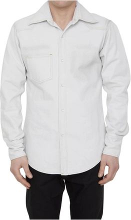 Maison Margiela Long Sleeve Denim Shirt - Heren - Spijkeroverhemden - Wit - L - Denim - Overhemden
