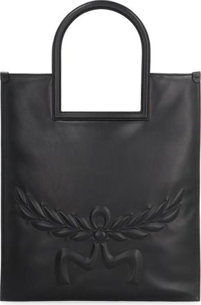 MCM Aren Leather Tote - Dames - Shoppers - Zwart - ONE Size - Leer - Tassen