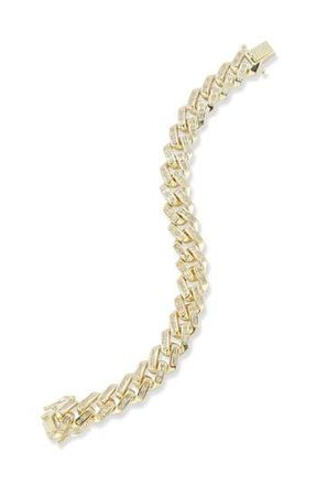 Sphera Milano Baguette Cubic Zirconia Curb Chain Bracelet in Gold at Nordstrom Rack
