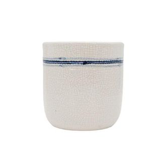 Foreside Home And Garden Vintage Crackle 5.5 Inch Planter Pot Blue Stripe Stoneware at Nordstrom