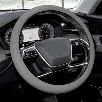 OEM Funda De Silicona Para Volante De 33-40 Cm, Antideslizante, Universal Para Coches Y Suv, Color Gris