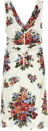 Dolce & Gabbana Womens White Viscose Midi Dress