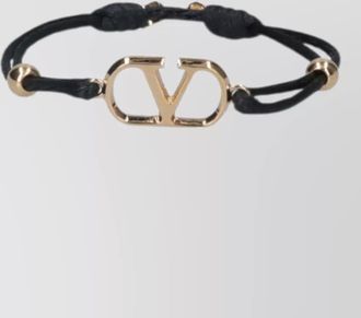 Valentino Garavani signature logo charm bracelet adjustable cord