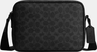 Coach Mens Colton Crossbody Bag 25 In Signature Canvas - Black - One Size